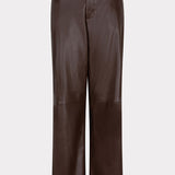 Wide Leg Vegan Leather Trousers