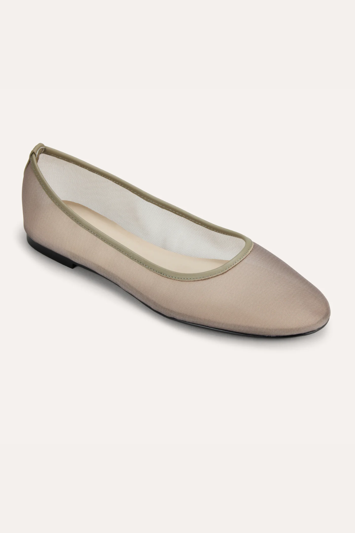 taupe mesh flat on white background 