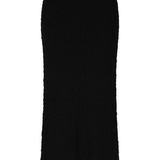 black bubble midi skirt on white background