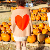 Beige Solid Knit Heart Cardigan