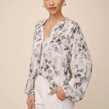 Long Sleeve Shirred Raglan Shirt