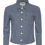 Cropped structured jacket in a blue tone.