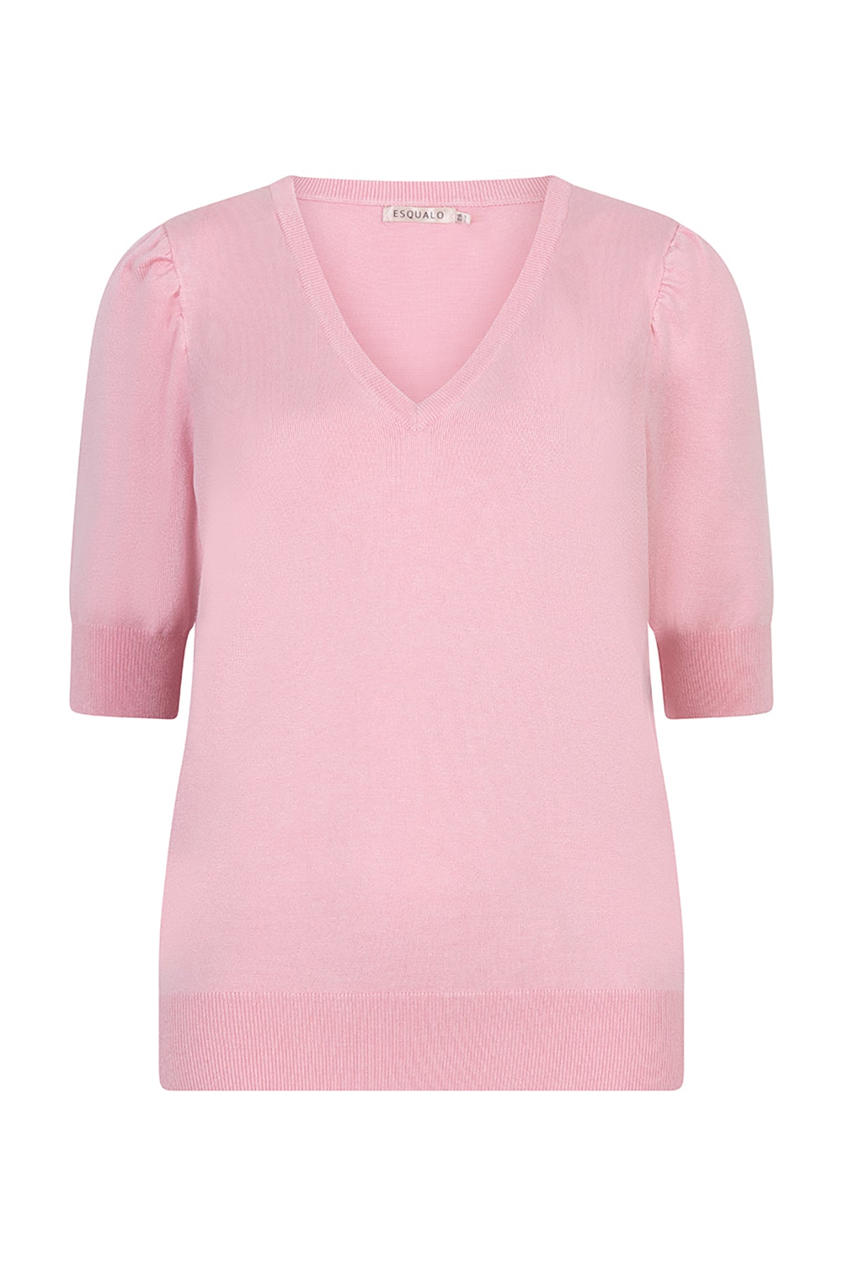Pink sweater with short sleeves on a white background