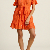 Martinique Dress Vermillion Eyelet