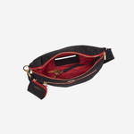 Large structured crossbody bag in a neutral tone featuring an adjustable strap and polished hardware.