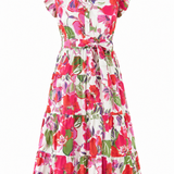 Floral dress with a white background