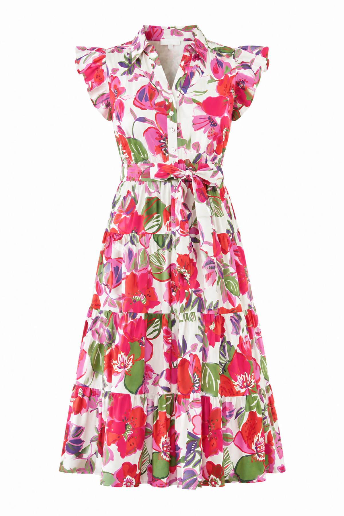 Floral dress with a white background