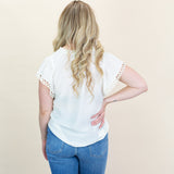 Embroidery Detail Short Sleeve Top