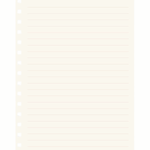 A sheet of off-white lined paper with a single hole on the left edge, shown against a solid white background.