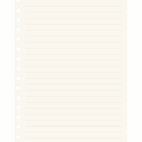 A sheet of off-white lined paper with a single hole on the left edge, shown against a solid white background.