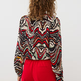 Fancy Neck Waves Blouse