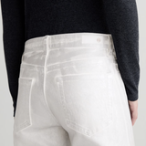 High-rise cropped wide-leg pants in a light neutral tone