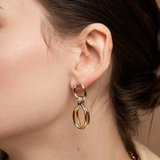Two-Tone Oval Link Drop Earrings
