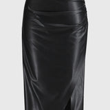 Leatherette Pull-On Pencil Skirt