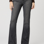 Women's Malibu Mist wash high-rise flare jeans featuring a 32-inch inseam and full-length silhouette.