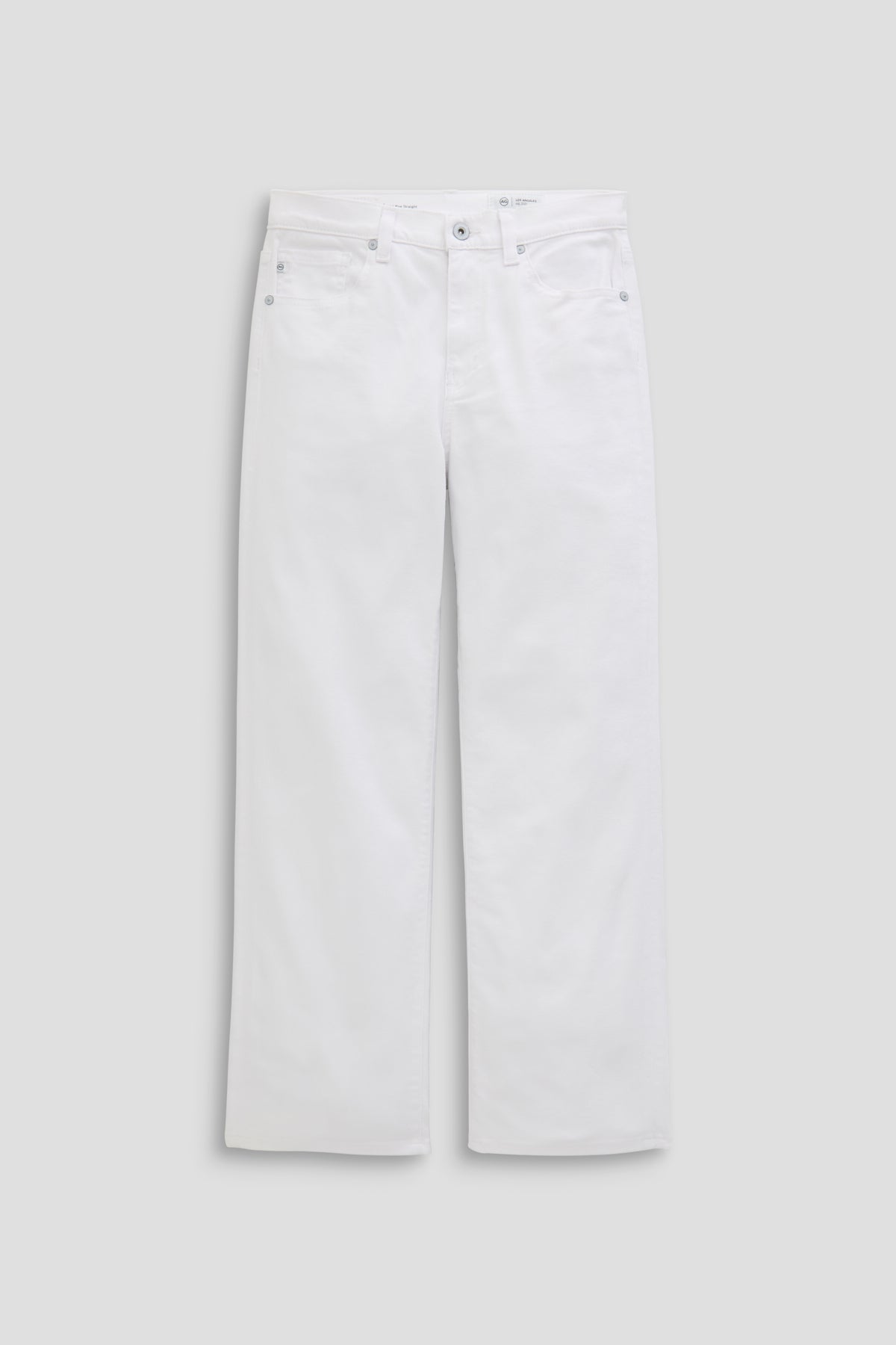 White jeans on a light gray background