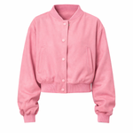 Pink bomber jacket on a white background