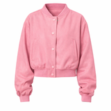 Pink bomber jacket on a white background