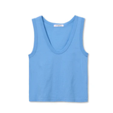 Blue tank top on a white background