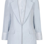 blue quarter sleeve women's blazer 