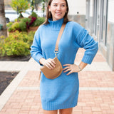 Turtleneck Long Sleeve Sweater Tunic Dress