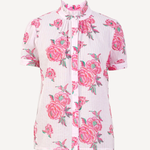 Floral patterned blouse on a white background