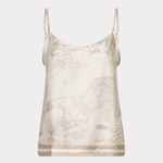 Beige lace camisole on a white background