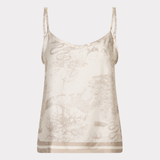Beige lace camisole on a white background