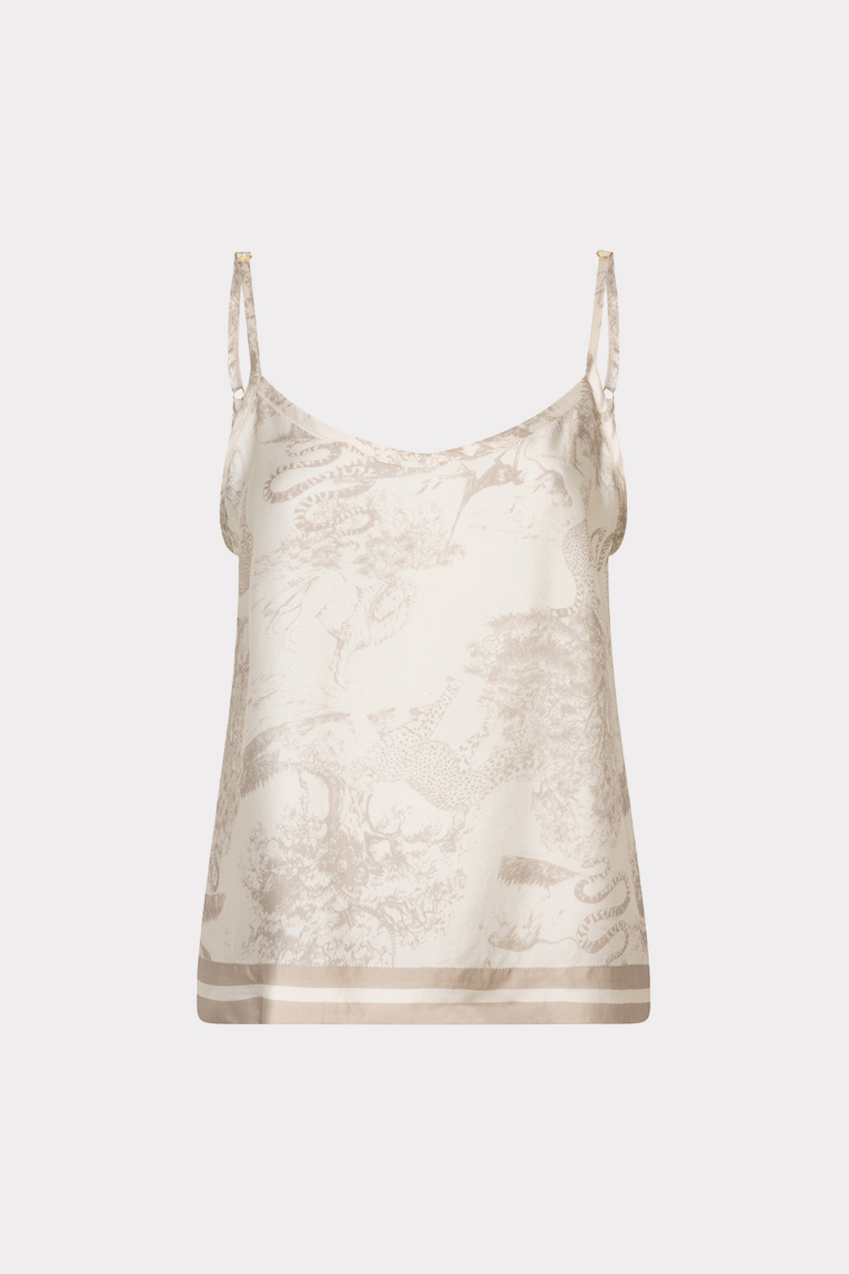 Beige lace camisole on a white background