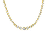 Bezel Set Cz Graduated Tennis Necklace