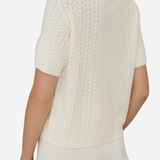 Chevron Crew Neck Short Sleeve Knit Top