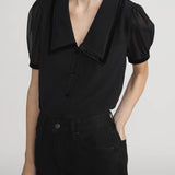 The Velvet Trim Sailor Blouse