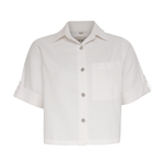 White short-sleeve shirt on a white background