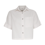 White short-sleeve shirt on a white background