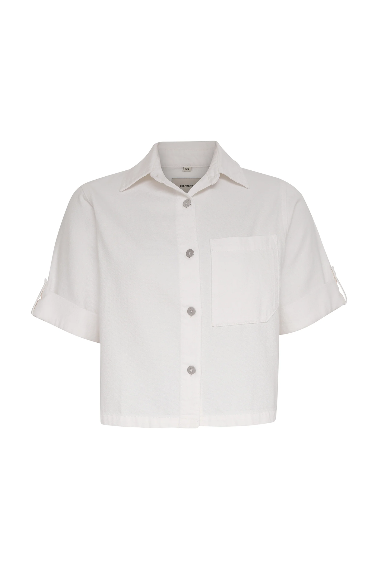 White short-sleeve shirt on a white background