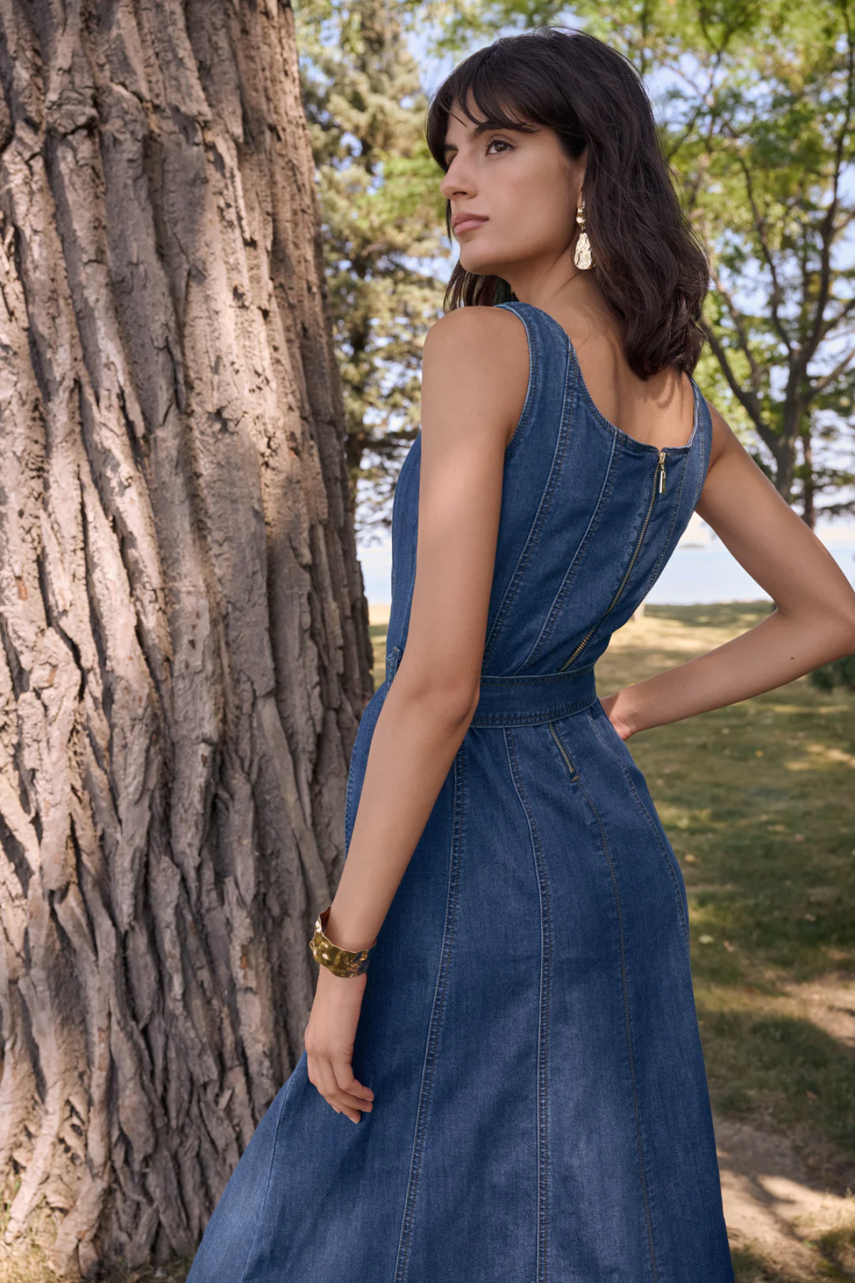 fit and flare denim midi dress Buy Reiss White Annie Denim Fit and Flare Midi Dress from Next USA