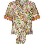 printed knot blouse on white background 