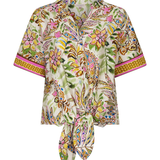 printed knot blouse on white background 
