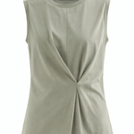 Light green sleeveless top with a knot detail on a white background