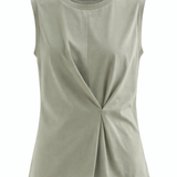 Light green sleeveless top with a knot detail on a white background