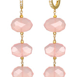 Pink Chalcedony Sparkle Huggies