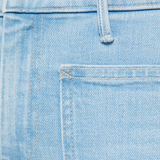 close up of blue denim pocket 