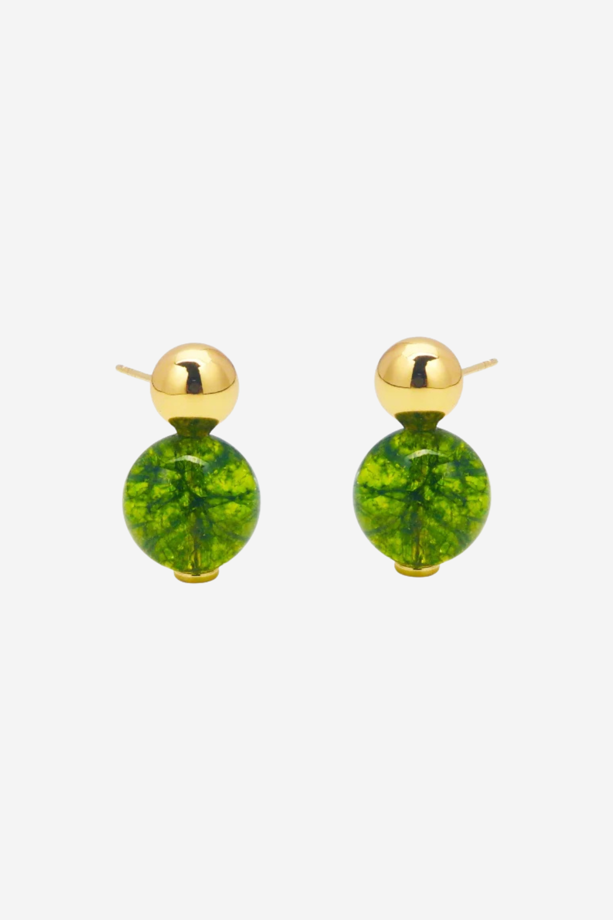 Gold turtle-shaped earrings on a white background