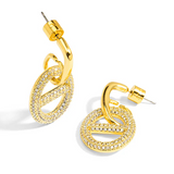 Pave Mariner Link Drop Earring