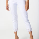 Pant with Lace Bottom Detail- White