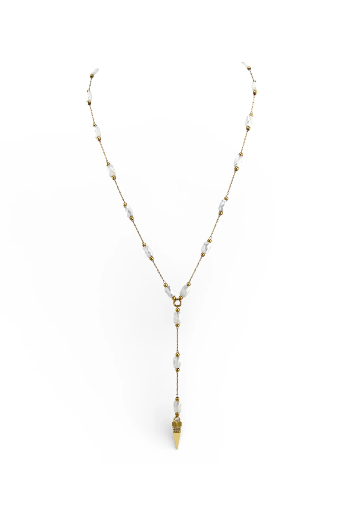 Necklace with a pendant on a white background