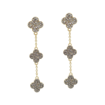 Pair of floral drop earrings on a white background