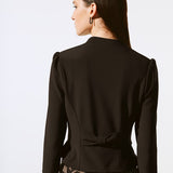 Silky Knit Jacket with Bow Detail