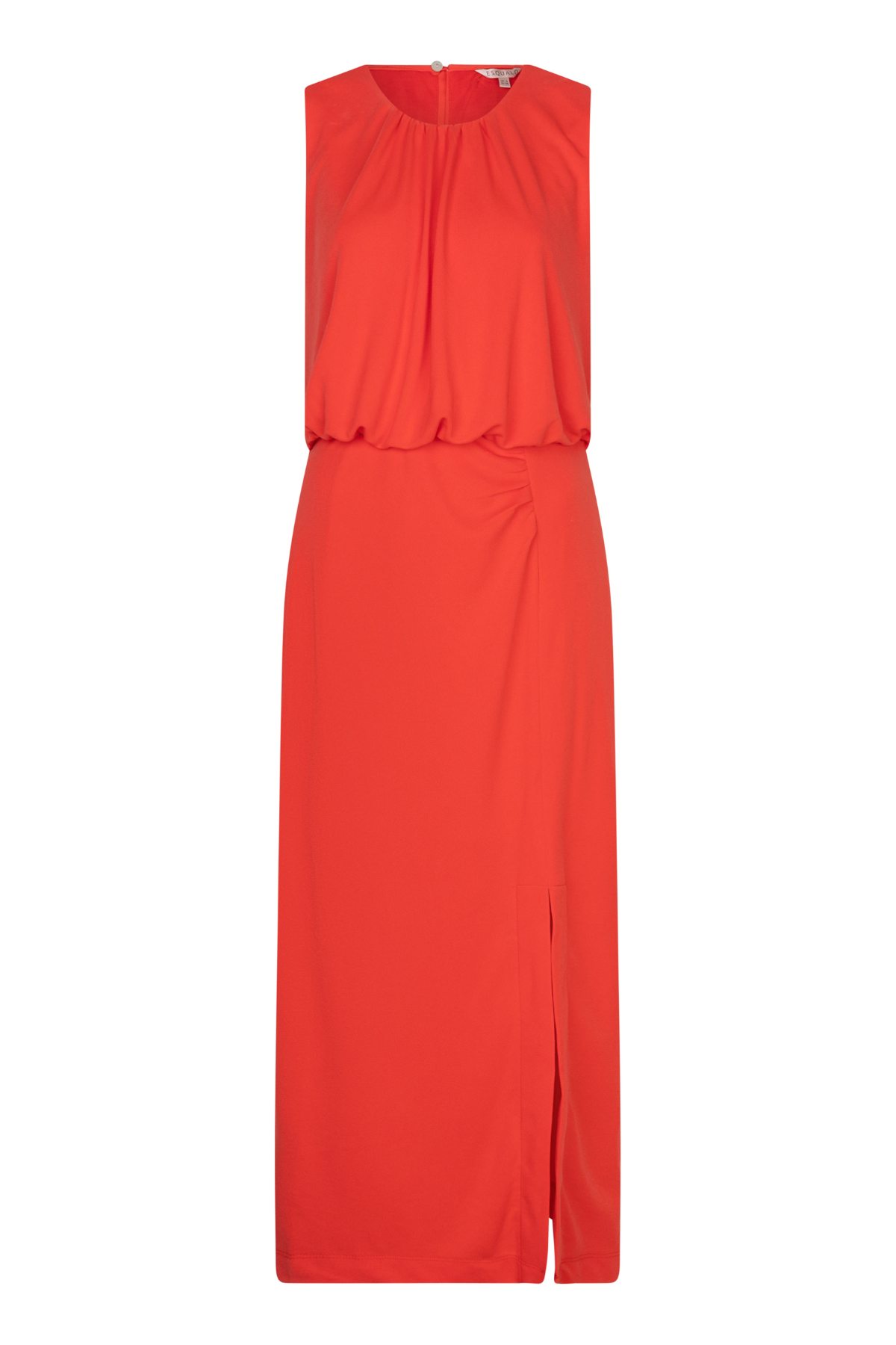 Red dress with a slit on a white background