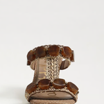 front view stone and raffia womens wedge shoe 
